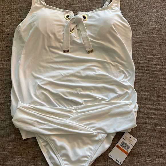 Michael Kors Women's Swim  Tankini W/ Bottom Adjustable Lace-Up  Bathing Suit - Picture 1 of 6